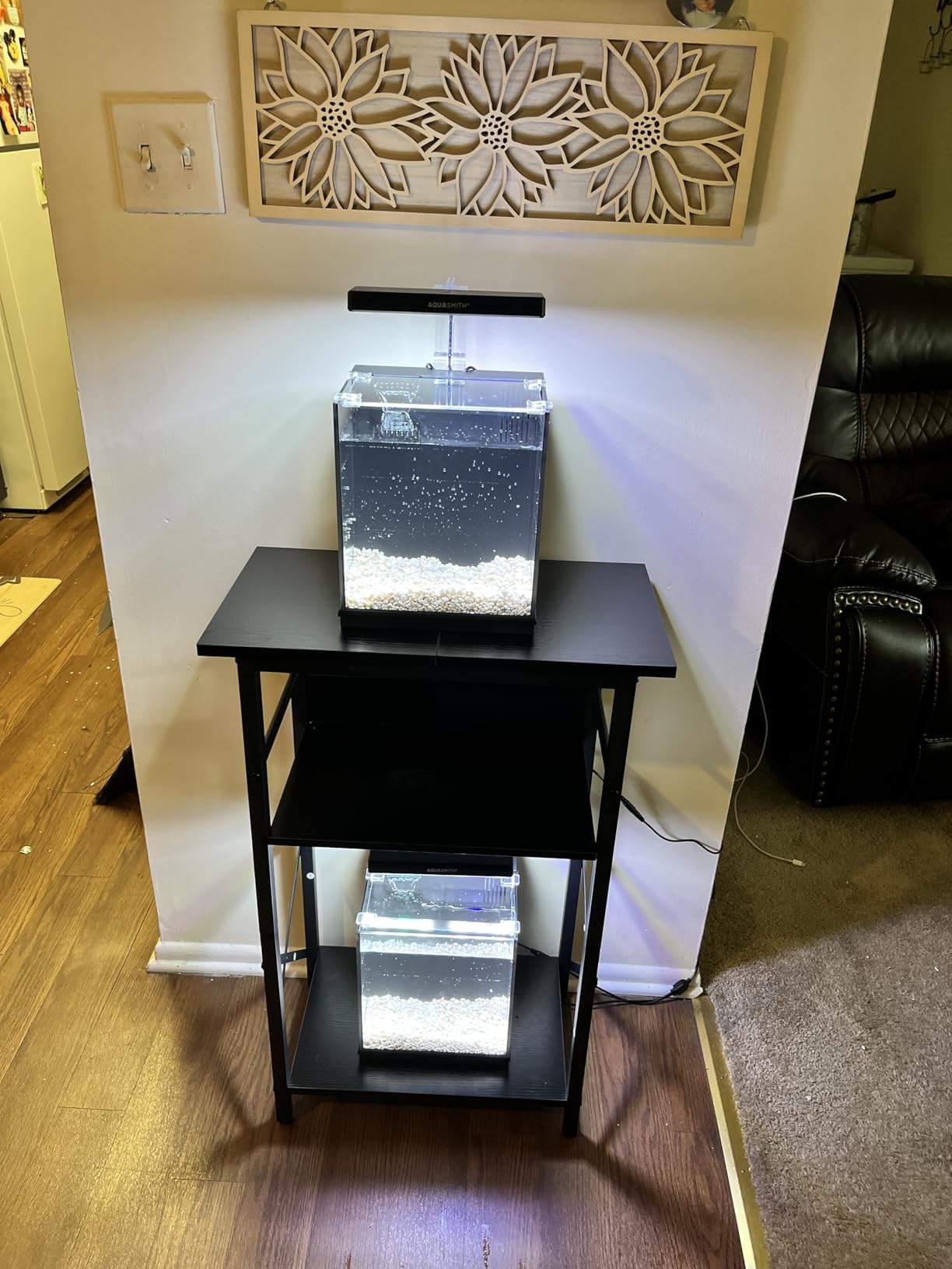 HOOBRO 10 Gallon Aquarium Stand, 3-Tier Fish Tank Stand with Storage, Reptile Turtle Tank Stand with Metal Frame, 20.5