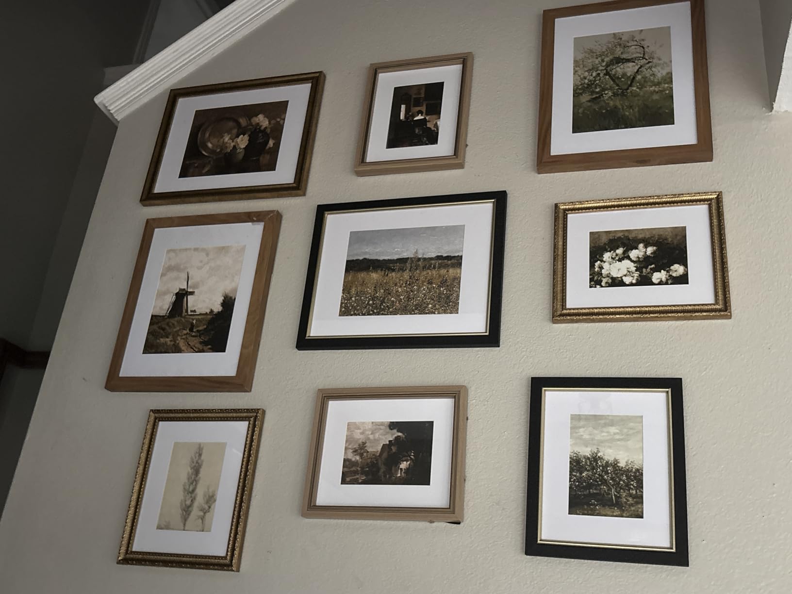 97 Decor Framed Vintage Wall Art, 16 Botanical Prints, Beige Frame | Antique landscape gallery wall, 3 8x10, 6 5x7, 7 4x6 framed prints, wood frames, home and bedroom decor customer photo 1