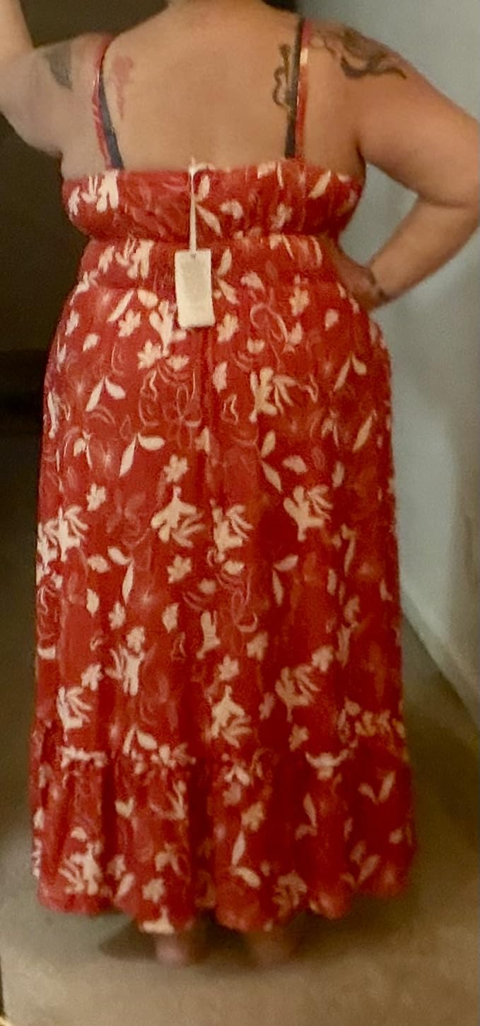 GRACE KARIN Summer Dresses for Women 2026 Vacation,Smocked Floral Maxi Dress,Boho Beach Sundress with Pocket Fashion Clothing customer photo 2