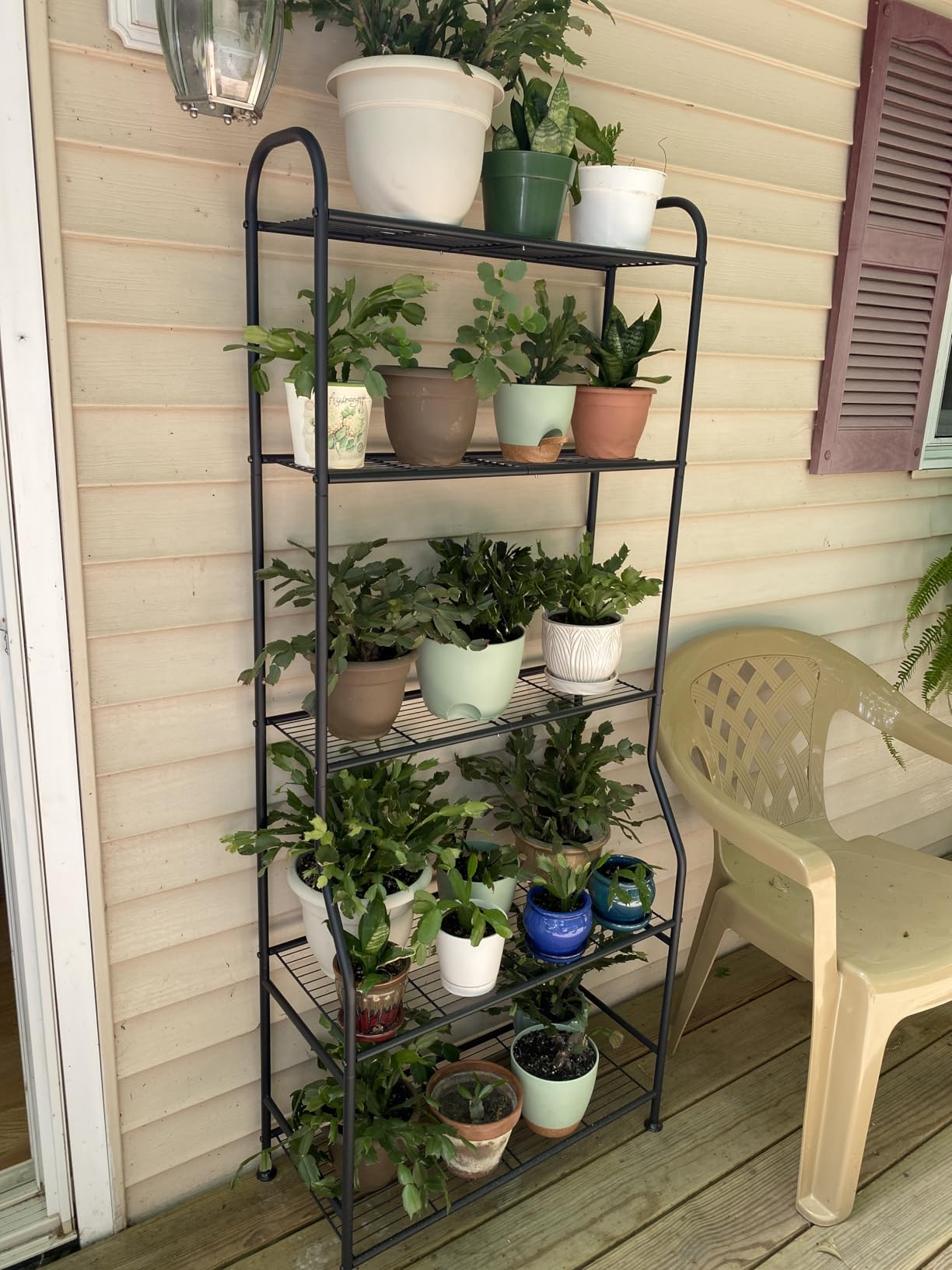 5-Tier Metal Plant Stand - Heavy Duty Indoor Outdoor Flower Shelf for Multiple Pots, 65