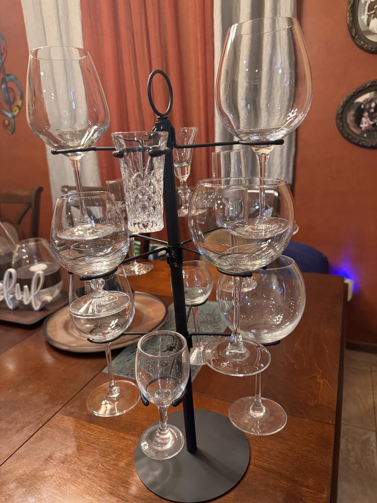 Cocktail Tree Stand, Metal Drink Champagne Tower, 3 Tier - 12 Holders For Mimosa Bar, Martini, Wine, Margarita Glass Cups (Gold) customer photo 2