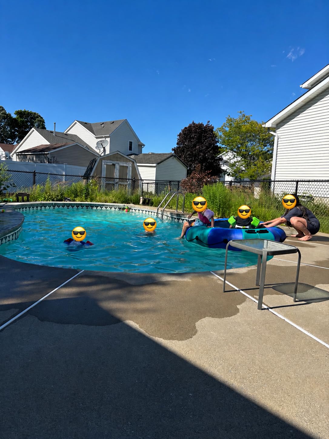 6FT/10FT12FT/15FT Inflatable Water Trampoline, Recreational Water Bouncer, Adults Youth Floating Rebounder with 4-Step Ladder, Portable Bounce Swim Platform for Pool, Lake, Water Sports customer photo 1