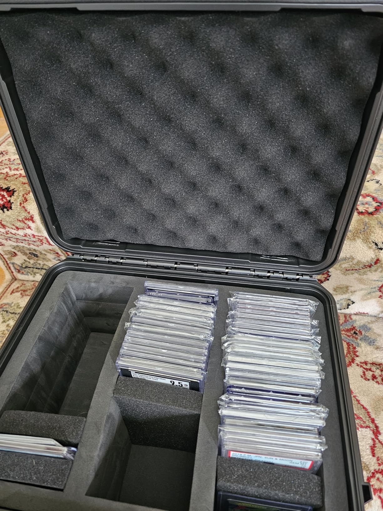 QINGUANG Graded Card Storage Box, Trading Card Case with 4 Foam Dividers, IP67 Waterproof PSA Slab Case for PSA/CSG/CGC/SGC/BGS Top Loaders Sports Cards customer photo 1