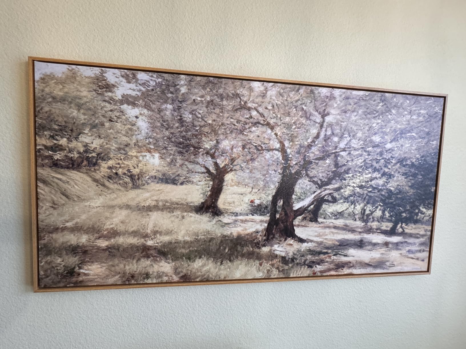DJSYLIFE Oversized Framed Wall Art, Wildflower Landscape, 29.5 x 57.9 Inch | Extra Large Painting, Vintage Canvas Prints, Ready to Hang, Classical Flowers Pictures, Farmhouse Living Room Bedroom Decor customer photo 1