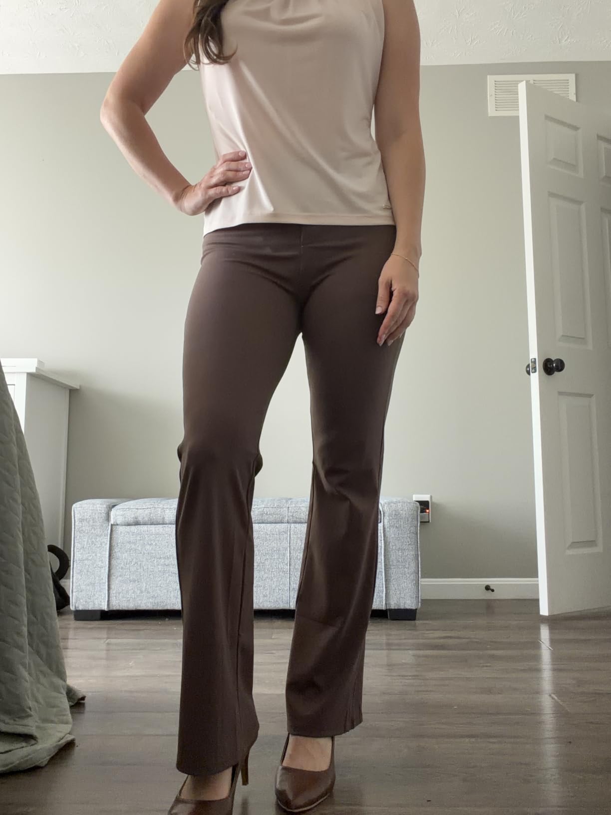 DLOODA Womens Bootcut Dress Pants Business Casual Work Pants with Pockets customer photo 1
