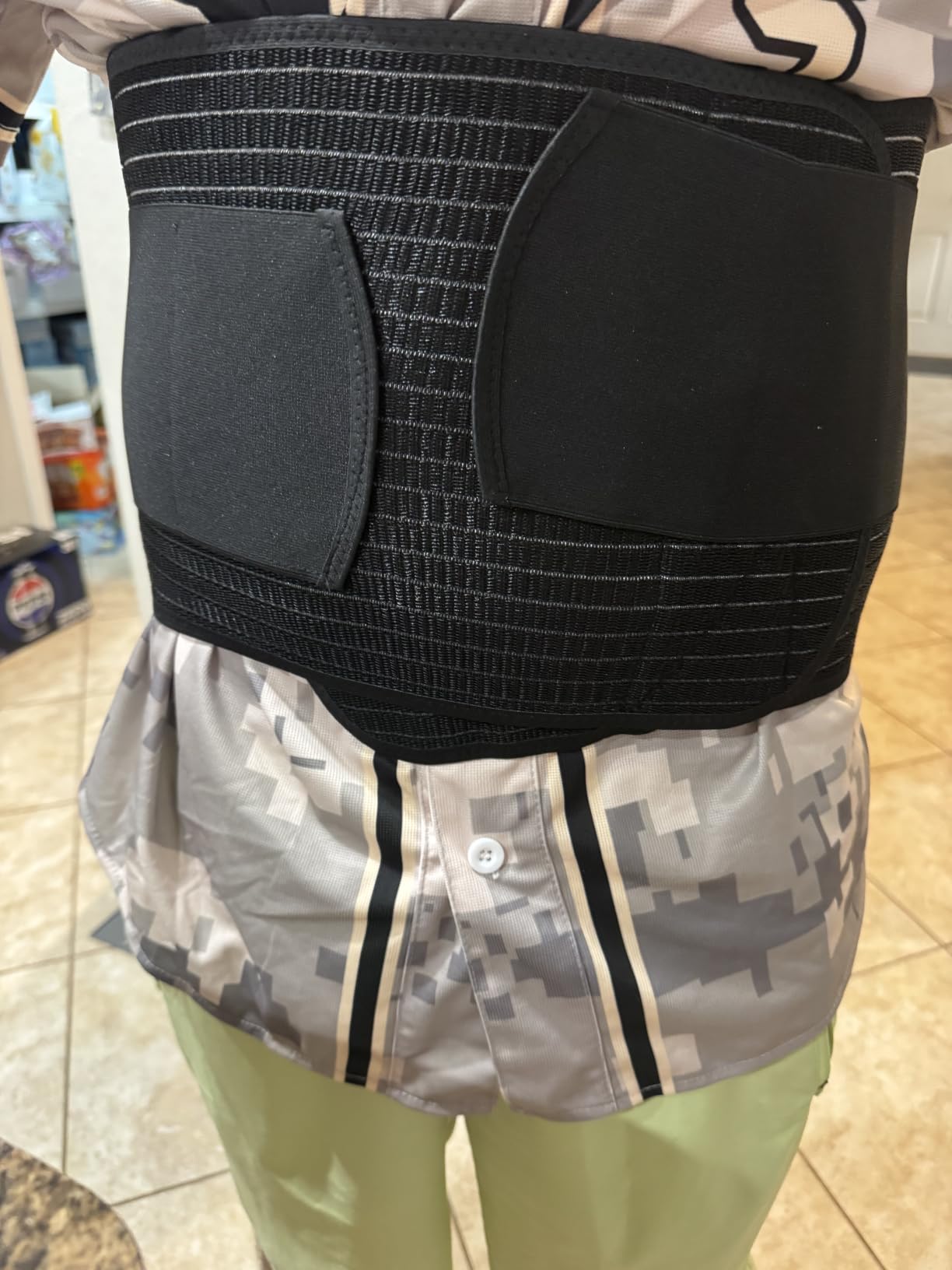 Abdominal Binder for Men Women Post Surgery & Postpartum Recovery | Hernia Support Belt Waist Trainer for Men Adjustable Compression Wrap (Black,L) customer photo 2
