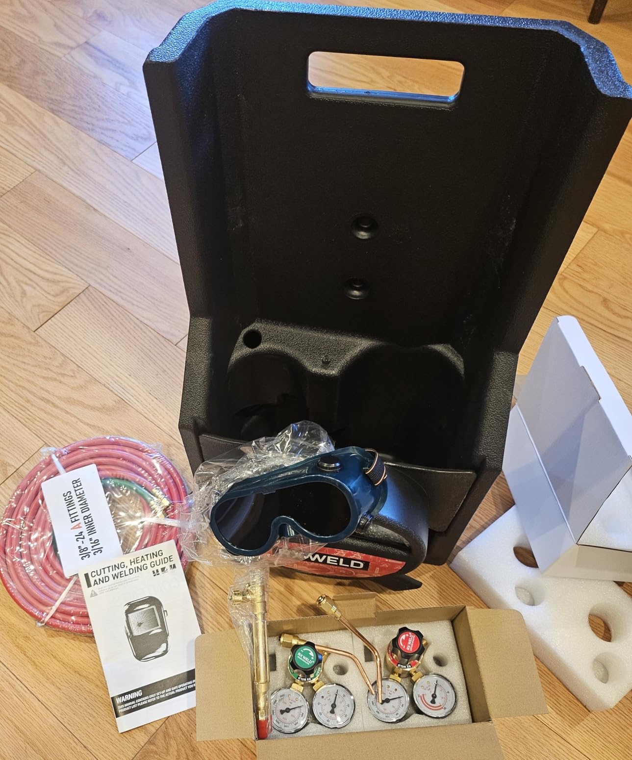 RX WELD Light Duty Oxy-Fuel Welding and Cutting Torch Kit | HVAC Brazing Set, Check Valves & Tote, Cylinders Not Included customer photo 2