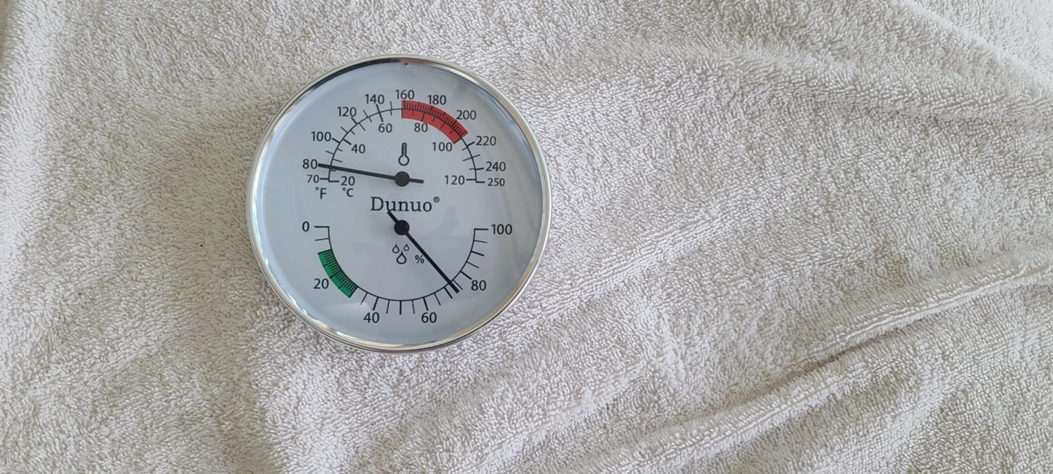 4-Inch Aluminum Sauna Thermometer Hygrometer, °F/°C Dual Scale | Aluminum Housing, Anti-Fog Glass, Easy Calibration, Heat & Humidity Resistant, Battery-Free, Fits Steam & Finnish Sauna customer photo 1
