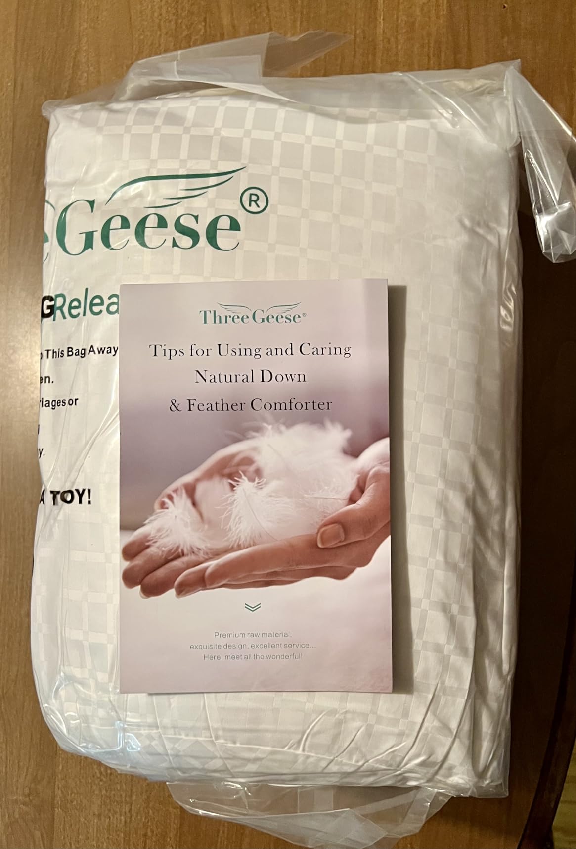 Three Geese Luxury Goose Down Comforter Oversize King Size, Ultra-Soft Fluffy Duvet Insert for All Season, 1800TC Cotton Blended Cover Hotel Style Bedding Comforter 116x98 inch customer photo 2
