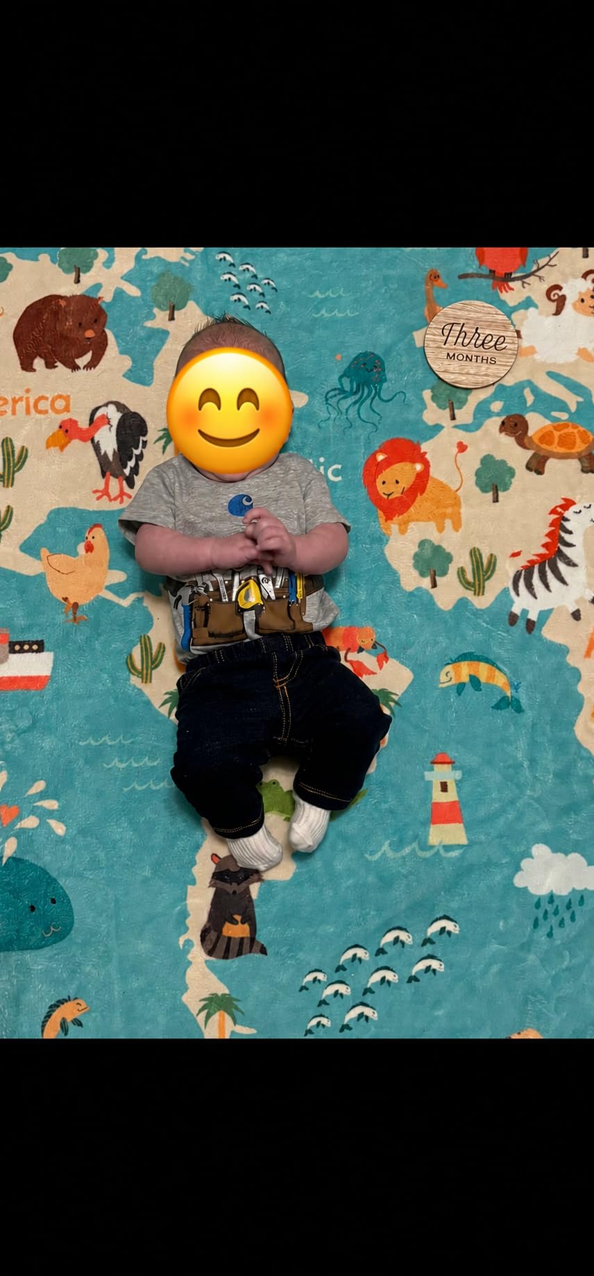 Hazo Haus Large Kids Rugs for Classroom - 6x9 Kids Room Rug with Animal & Educational World Map Area Rug - Washable, Non-Slip, Stain Resistant, Soft & Safe for Child, Playroom Essentials - Soft Beige customer photo 2