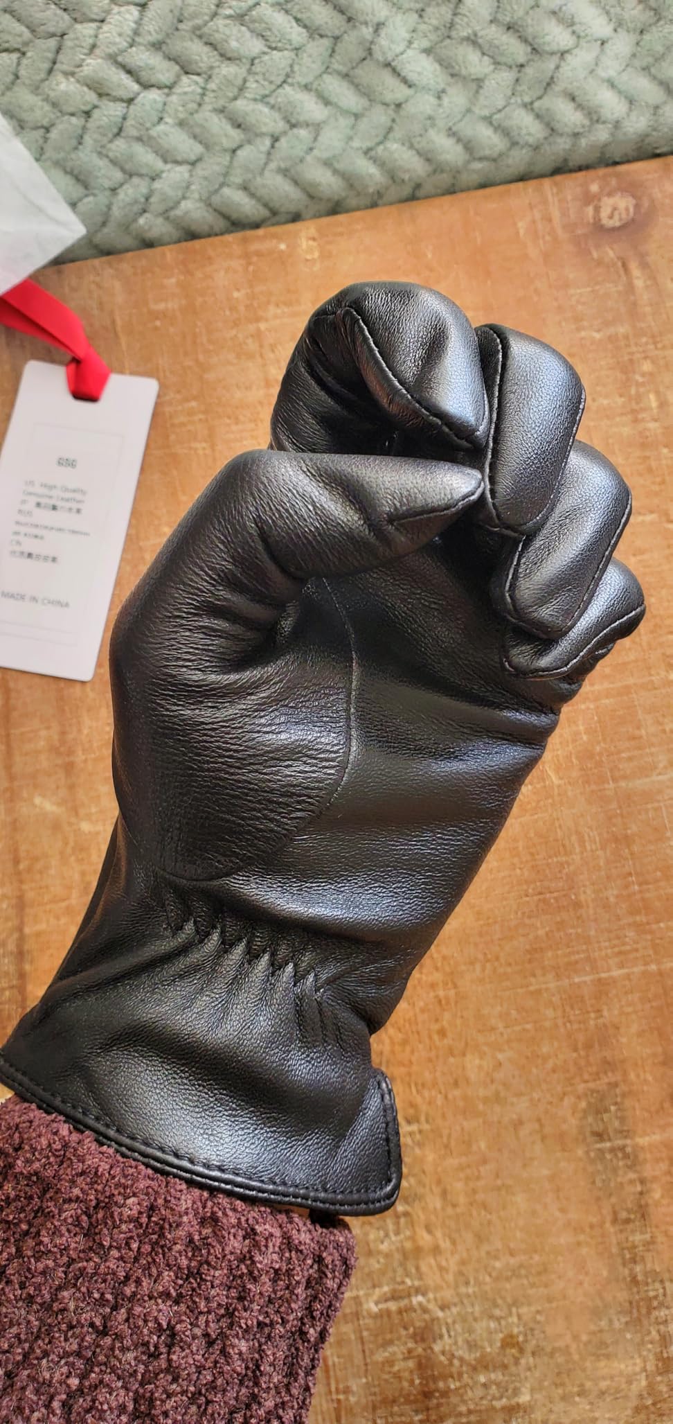 GSG Chrome-free Leather Gloves for Women Warm Cashmere/Fleece Lined Touch screen Nappa Lambskin Driving Gloves customer photo 1