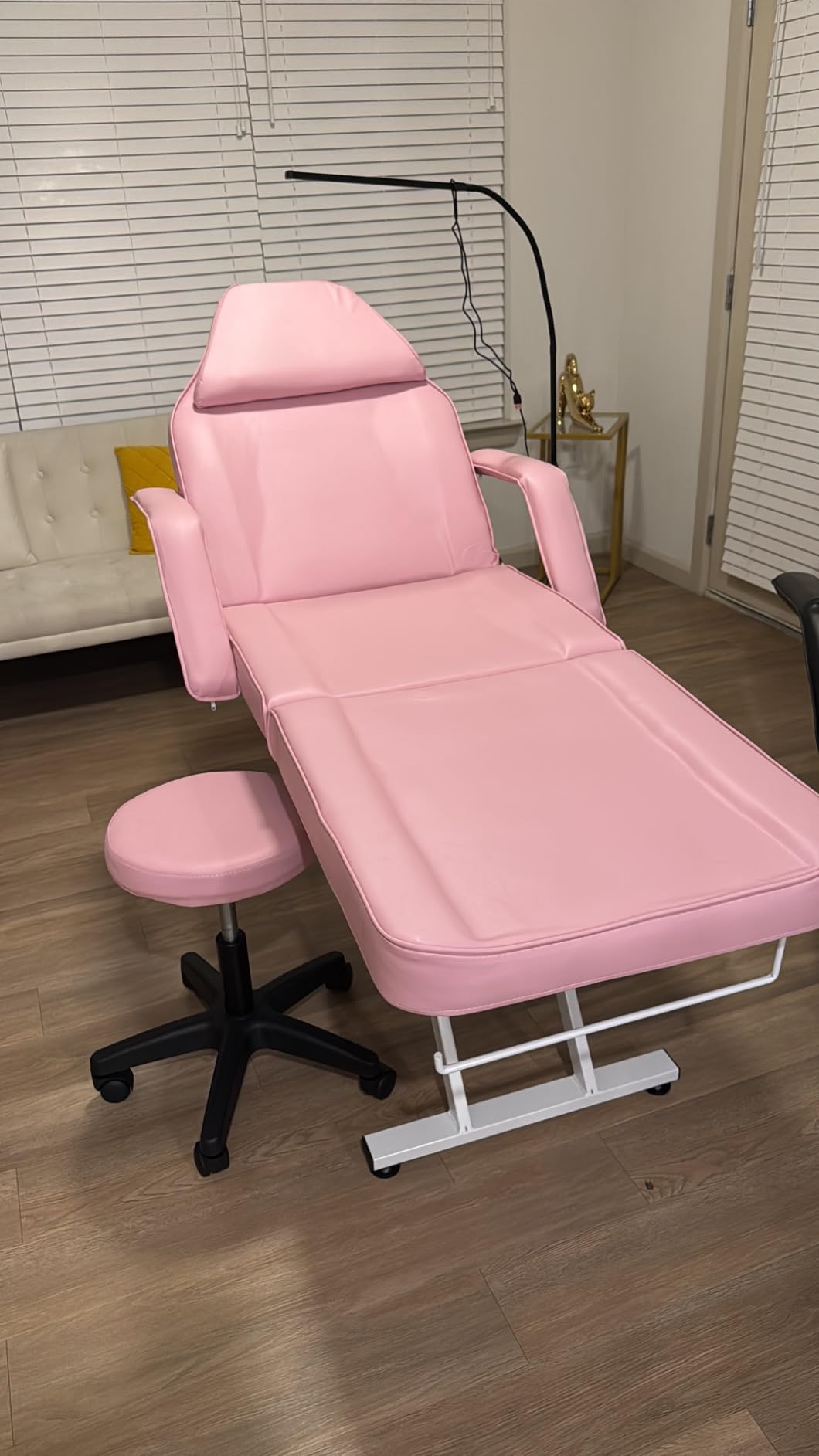 Portable Tattoo Chair, Adjustable Massage Facial Bed with Removable Headrest & Armrest, Foldable Spa Chair with Carry Bag, 73 Inch Esthetician Bed for Salon Beauty Barber Spa Tattoo (Black) customer photo 2