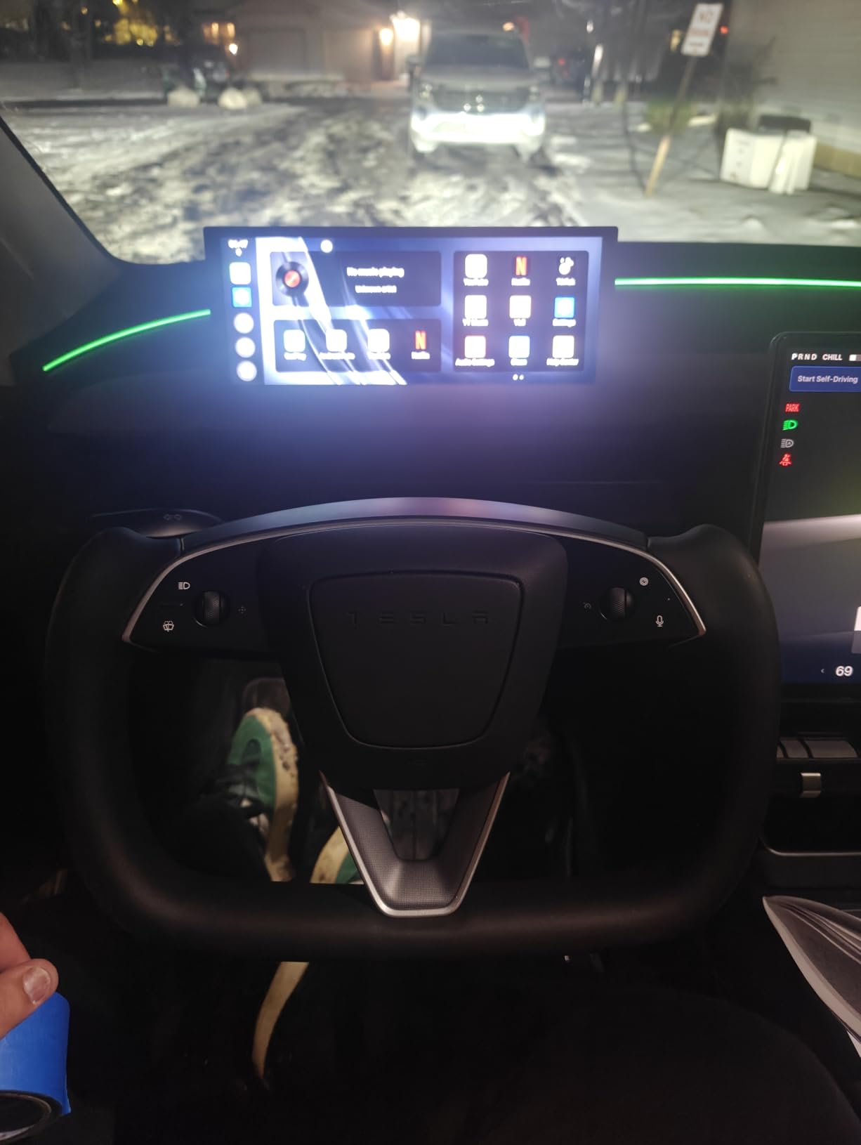 Model Y Juniper Yoke Steering Wheel 2026 2025, Nappa Leather Steering Wheel for Tesla Model Y Juniper 2026 Accessories With Heating Function No Front Trim (White Nappa, All White) customer photo 2