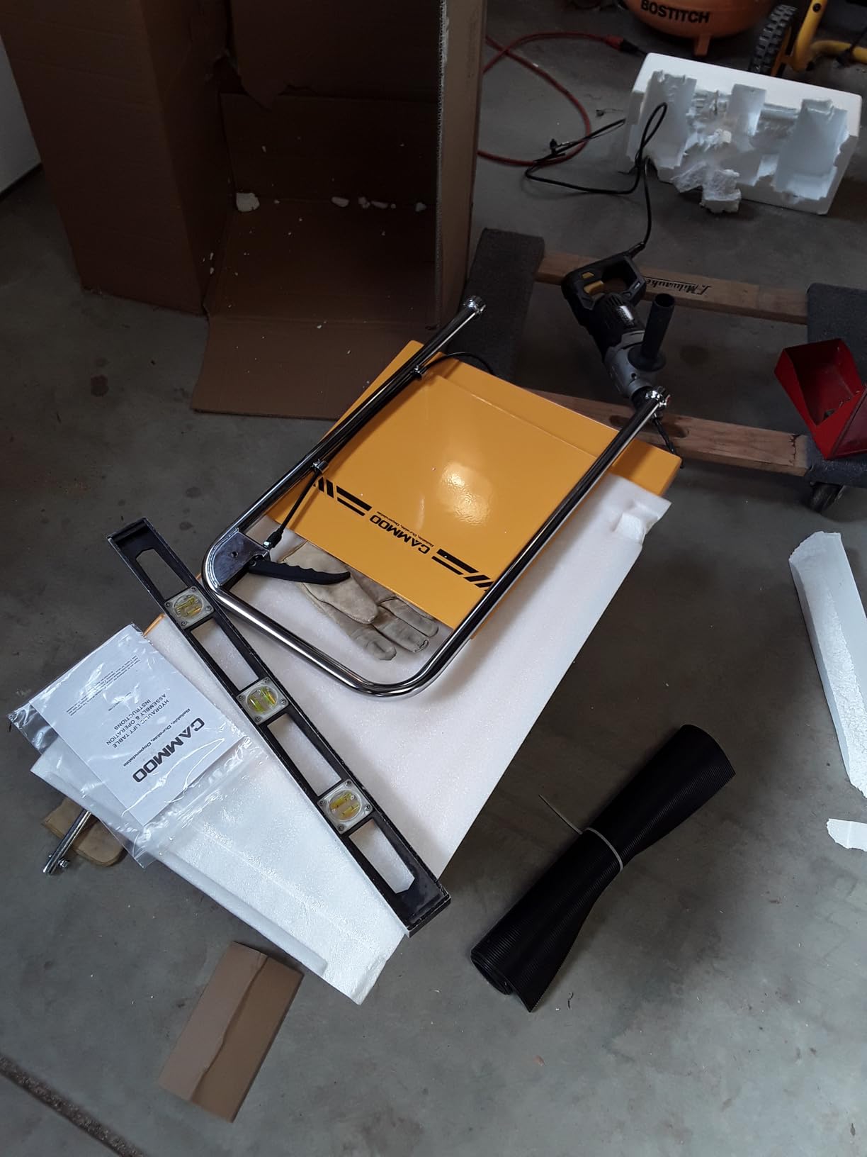 CAMMOO Hydraulic Lift Table Cart, 770 lb Double Scissor Lift, Yellow | 59