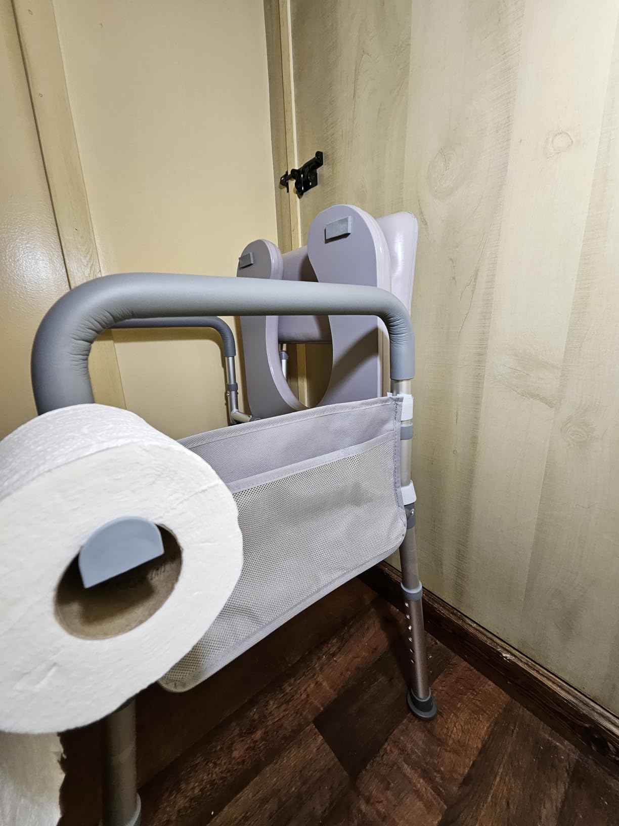 HOMLAND Bedside Commode Toilet, Padded Seat & Backrest, Enhanced Crossbar, Aluminum Potty Chair, 350lb customer photo 1
