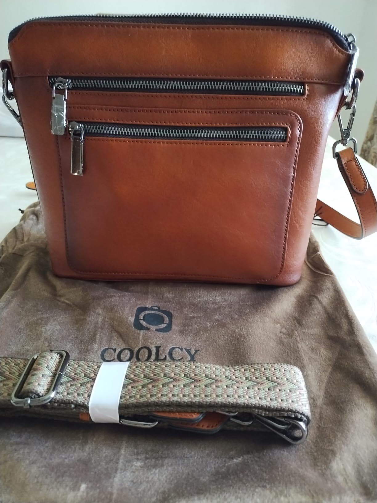 COOLCY Genuine Leather Crossbody Bags for Women Purses and Handbags for Ladies with Multiple Pockets Shoulder Satchel Bag customer photo 2