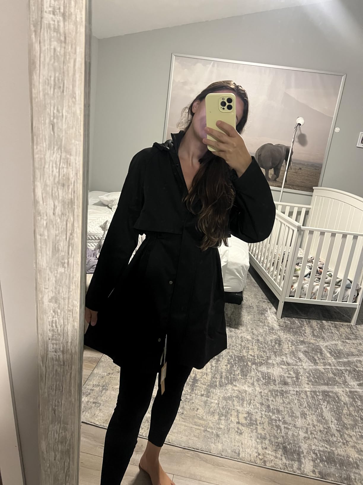 Womens Rain Jacket Drawstring Waist Trench Coat Detachable Hood Outdoor | Pockets Two Way Zipper Press Button Machine Wash Long Classic Fashion Cute Fall Travel Hiking Outerwear Windproof Windbreaker customer photo 1