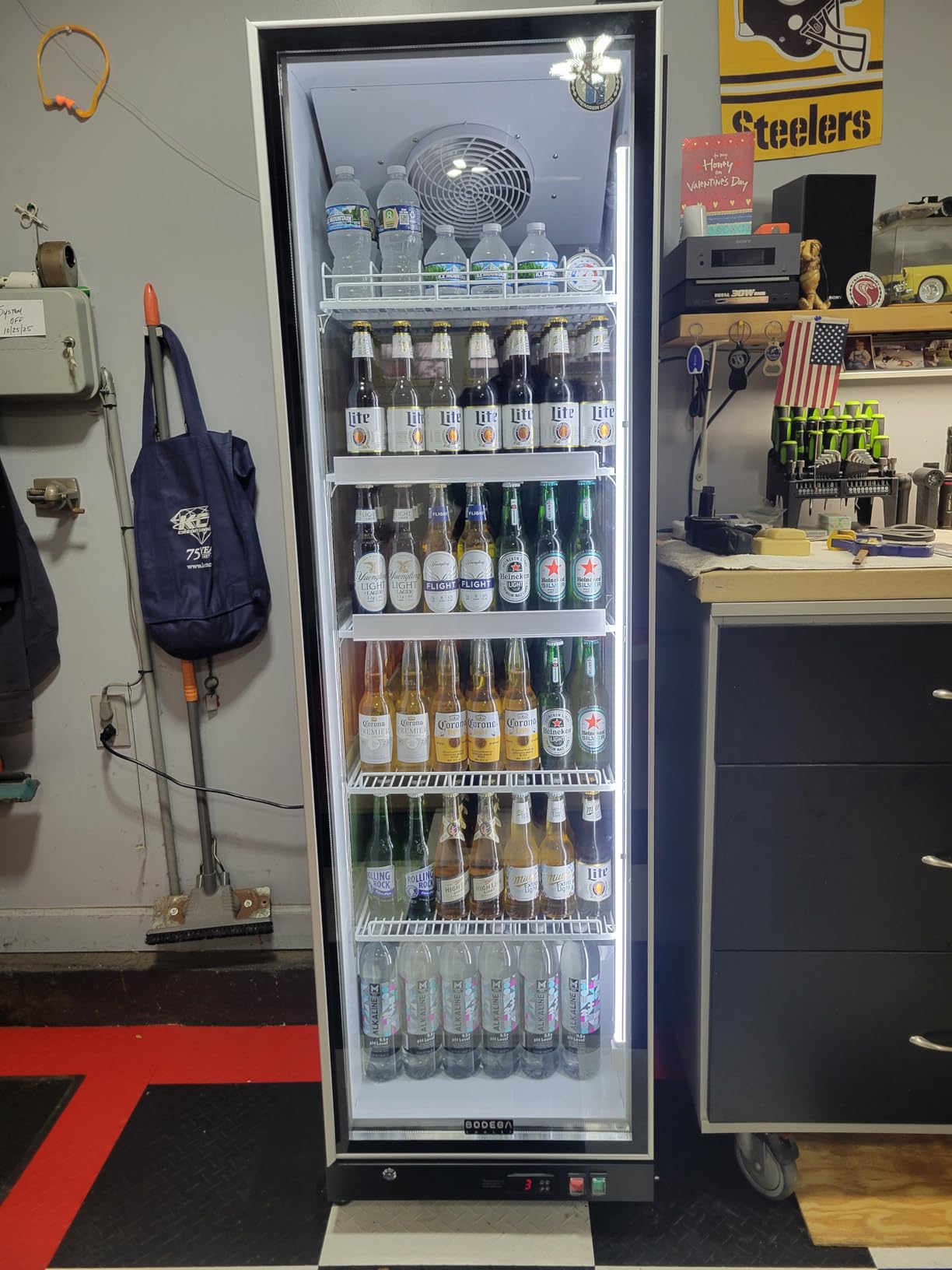 BODEGA BODEGACOOLER 12.5 Cu. Ft. Upright Commercial Beverage Refrigerator, Large Glass-Door Display Merchandiser, Energy-Star Rated Drink & Bar Cooler with Soft LED Lighting and Adjustable Shelves customer photo 2