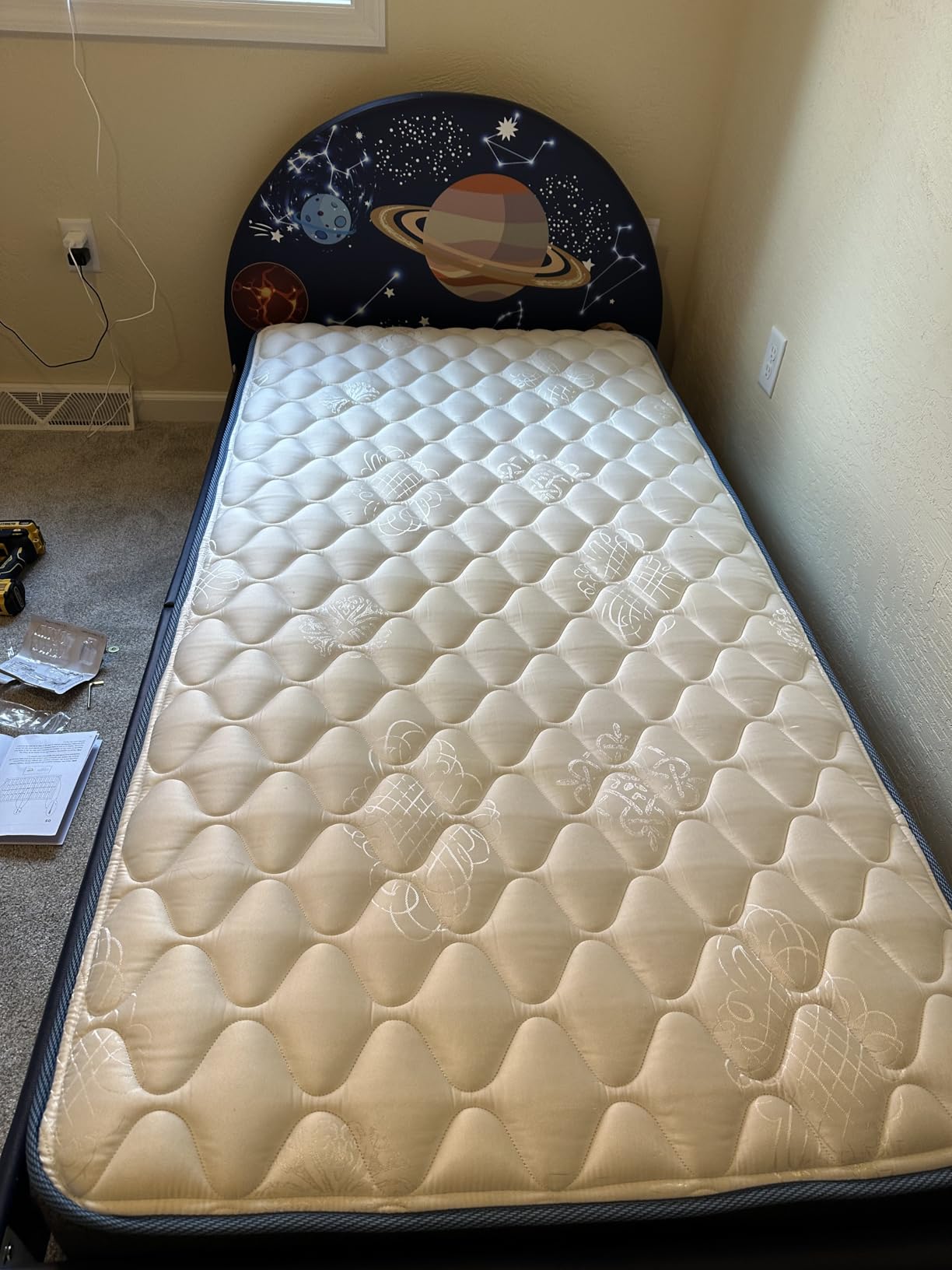Costzon Twin Bed Frames for Kids, Car-Shaped Metal Bed with Wheels Decorations, Safety Guardrails, No Box Spring Needed, Fits Standard Twin Mattress (Mattress Not Included), Twin Bed for Boys Girls customer photo 2