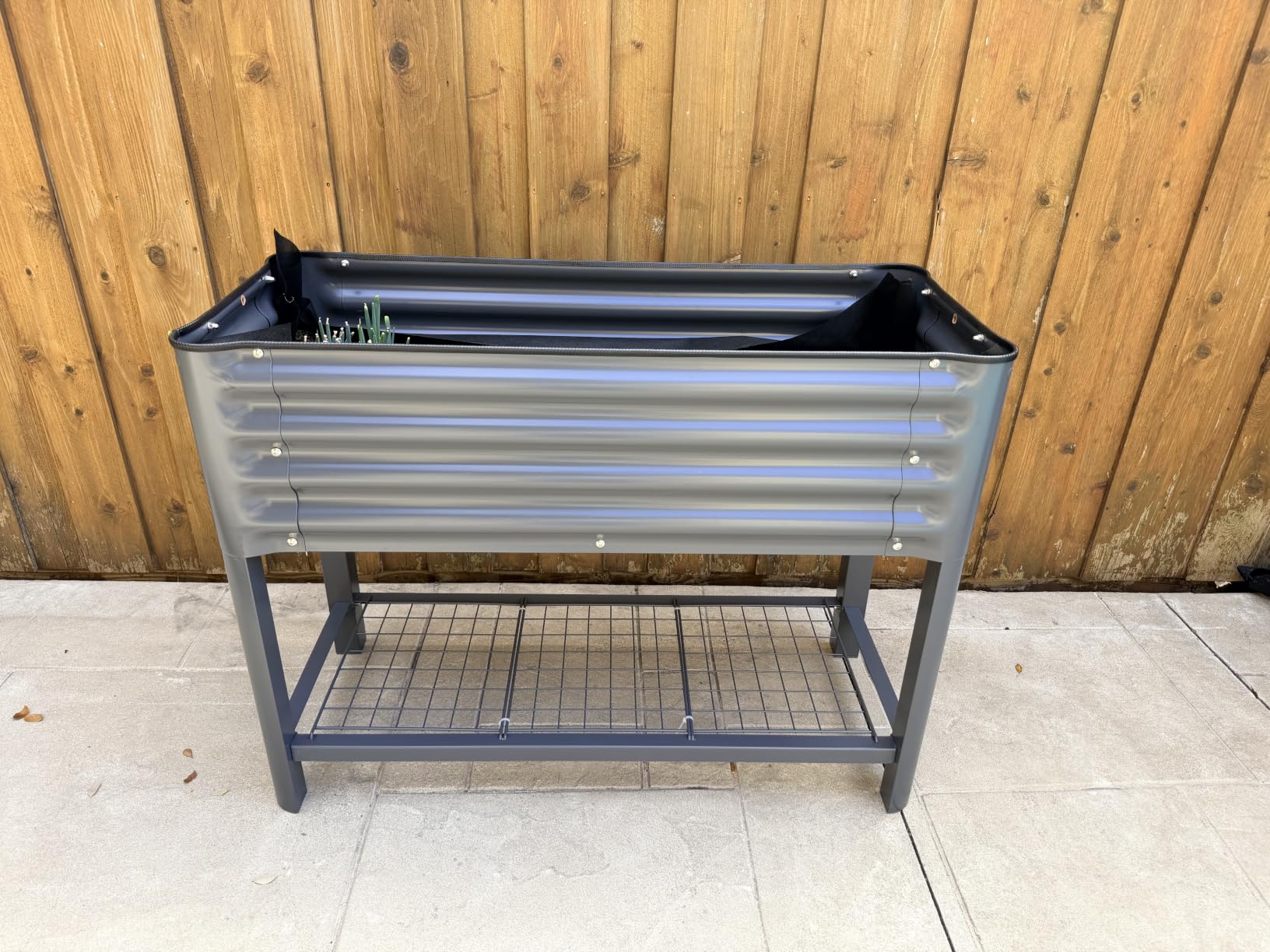Vego garden Elevated Raised Garden Bed, 2' x 6' Outdoor Planters Boxes with Legs & Storage Rack for Patio, 1000 Lbs Weight Capacity, Raised Beds for Gardening Herbs Vegetables, Modern Gray customer photo 2