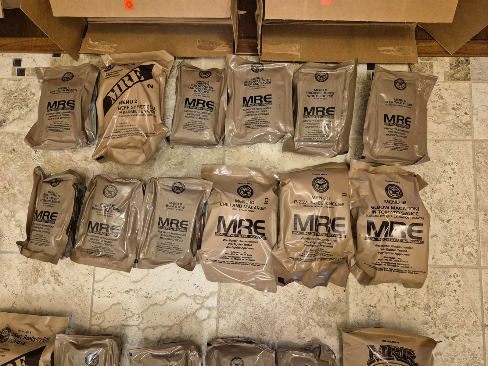 2026 Inspection MRE, U.S. MRE Meals, Emergency Supplies, Emergency Food Supply, Survival Food w/Flameless Heater, Ready Meals (Variety Pack of 24) – (A & B Case Fresh Stock) MREs have 10 Year Shelf Life From Inspection Date customer photo 1
