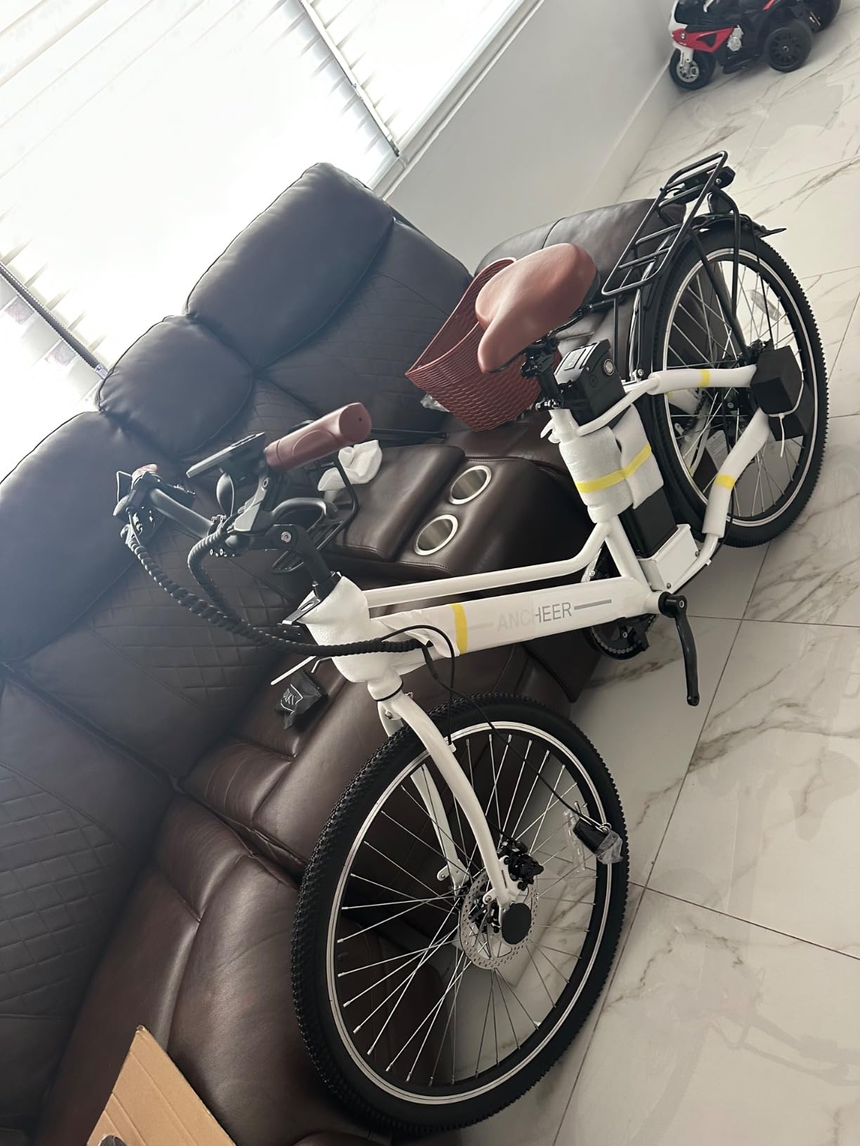 ANCHEER Electric Tricycle for Adults, Peak 600W Folding Electric Trike, 24