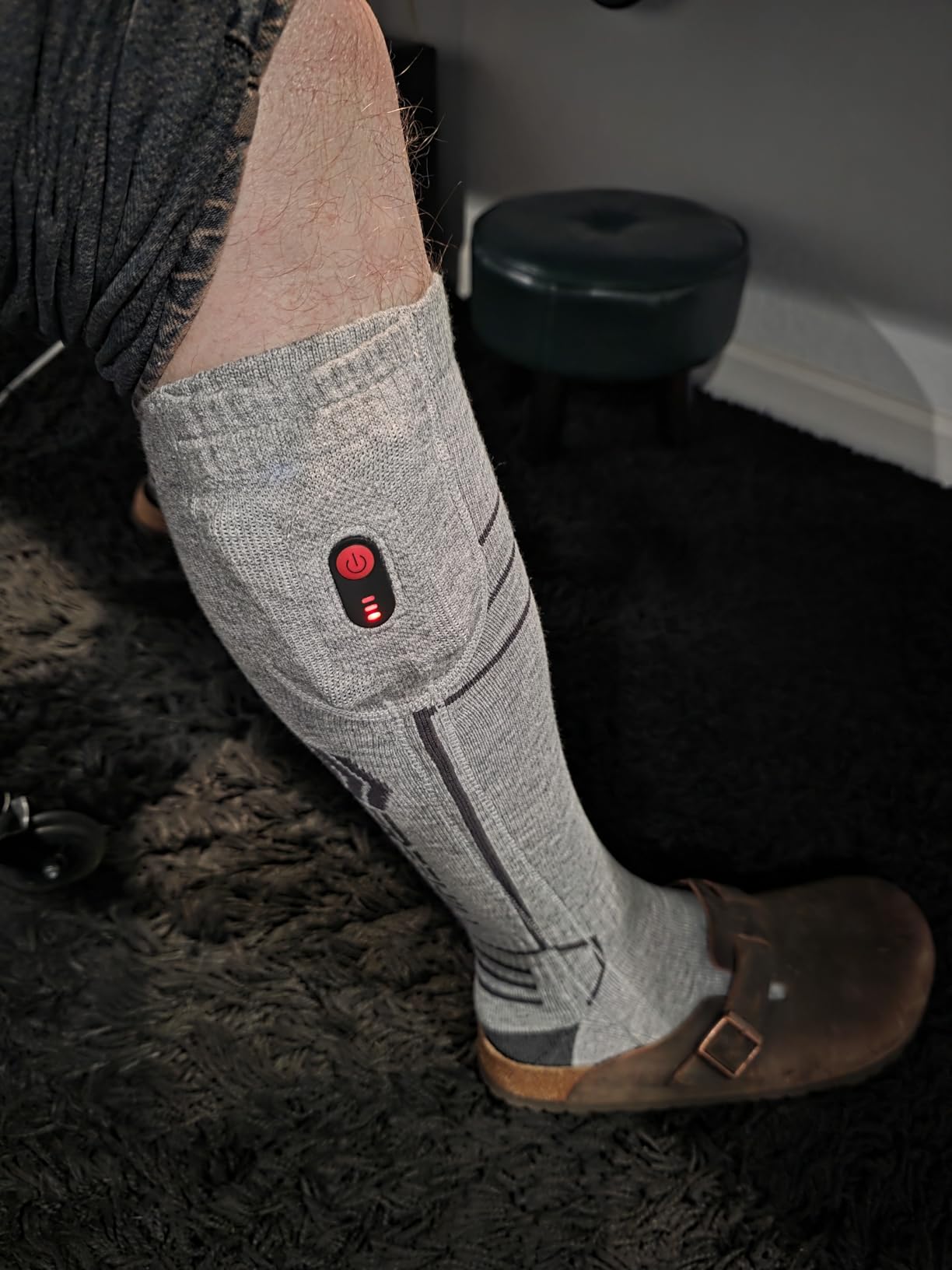 FREEHILL Merino Wool Heated Socks for Men Women, Toe & Full Sole Heat | One-Button 3 Heat Levels, 5V 5000mAh Rechargeable Battery, Flat Cable - Fits Boots customer photo 1