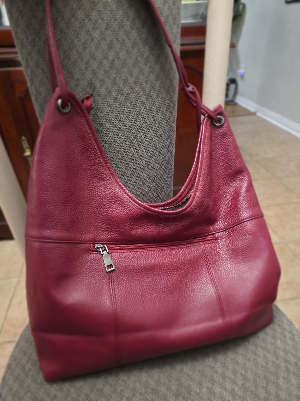 Genuine Leather Purses for Women Large Hobo Shoulder Bag Slouchy Handbag for Work, Shopping and Everyday Use customer photo 2