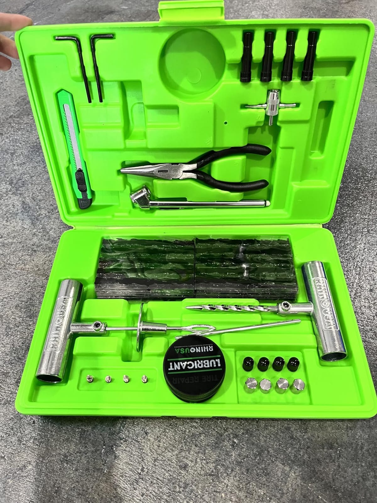 Rhino USA Compact Tire Plug Kit (14-Piece) Tire Repair Kit | Heavy Duty Plug Set with Lubricant for Punctures & Flats. Tubeless Tool for Car, Motorcycle, ATV, UTV, RV & Trailer. customer photo 2