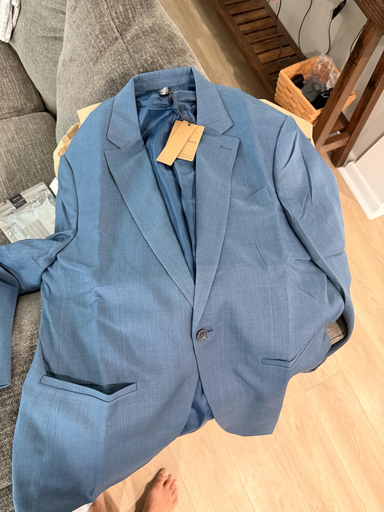 PJ PAUL JONES Men's Casual Blazer Lightweight Sport Coats Slim Suit Jacket | One Button Blazer, Notched Lapel, Breathable, Machine Wash, Lightweight Suit Jacket, Casual Daily Business Dating customer photo 1