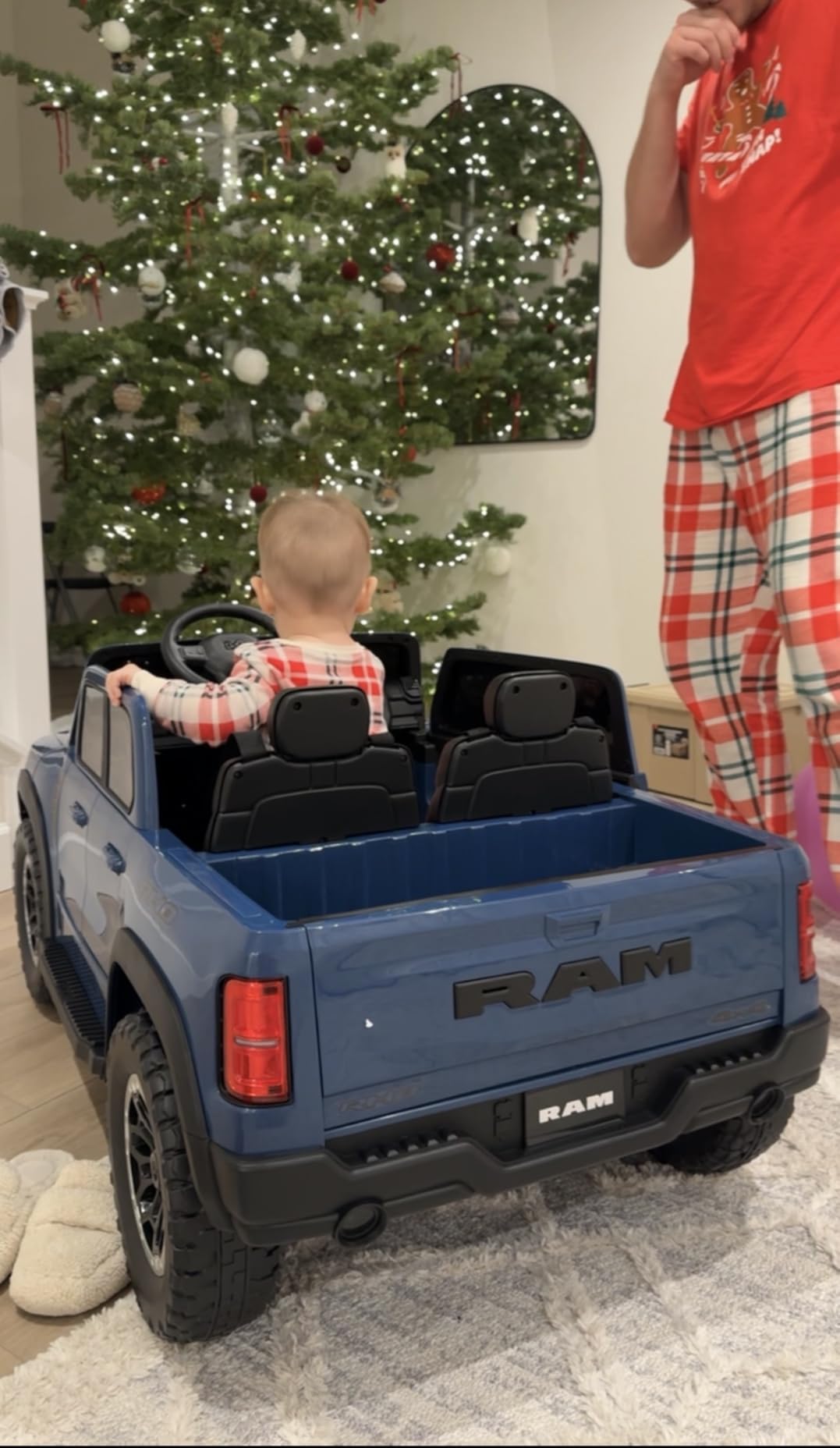 First Ride On 24V Ride on Toys for Big Kids, Licensed RAM 1500 RHO Electric Car for Kids w/Remote Control, Ride on Truck w/Bluetooth, LED Lights, Truck Bed Storage, Gear Shifter & Soft Start customer photo 2