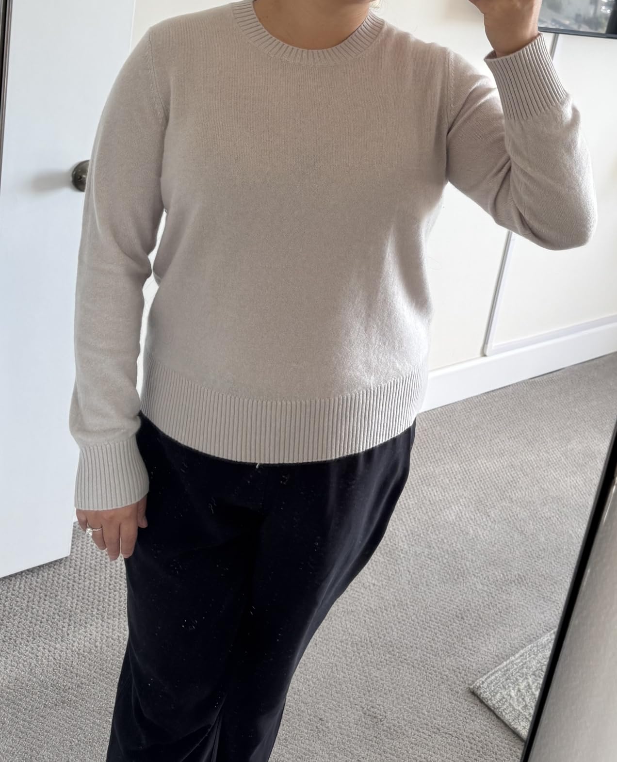 Women's 100% Pure Cashmere Sweater - Grade A Mongolian Cashmere, Soft Crew Neck Pullover for Women, Warm Classic Fit customer photo 2
