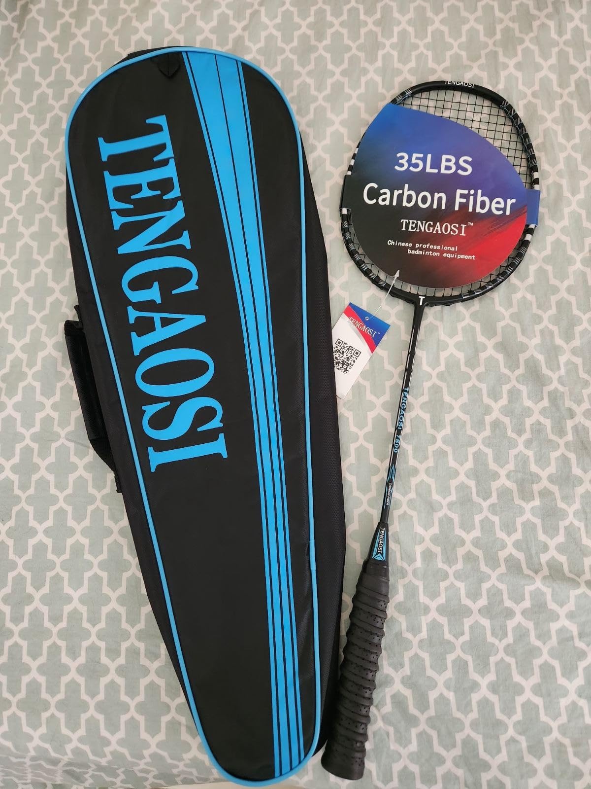 Professional Badminton Racket Set of 2 Unisex-Adult, Carbon Fiber High Tension Pre Strung Racquets customer photo 1