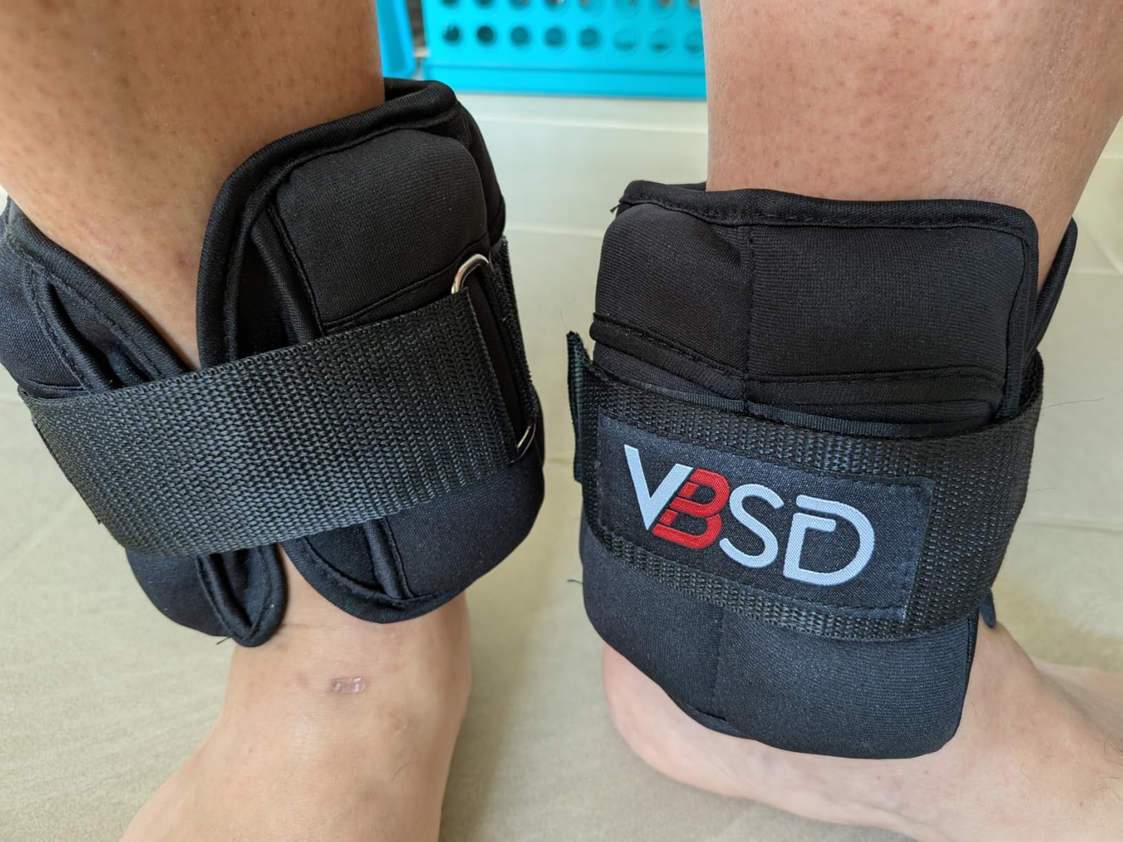 VBSD Adjustable Ankle Weights for Men Women, 2 4 6 8 10 lbs 1 Pair Leg Weight Straps, Weighted Ankle Weight Set with Removable Sandbags for Walking Running Yoga Physical Therapy Gym Home Workout customer photo 2