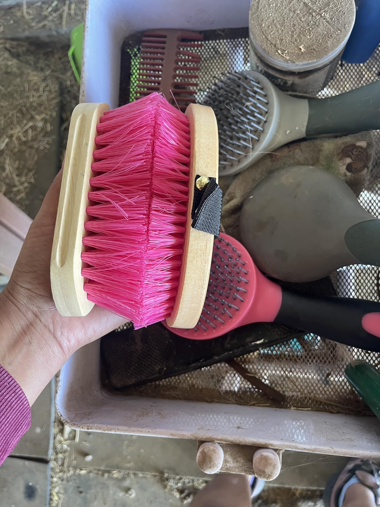 Horse Grooming Kit 13 Piece, Horse Brushes for Grooming Supplies with Tote Bag, Horses Tack Brush Set for Effective Grooming and Cleaning, Gift for Horse Riders Beginners (Pink) customer photo 2