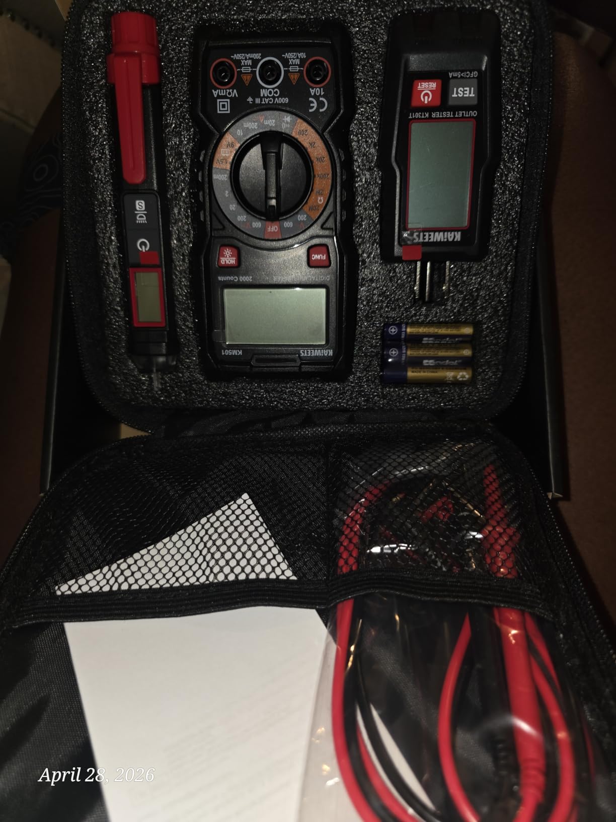 KAIWEETS Electrical Test Kit KIT01, Digital Multimeter, Smart Non-Contact Voltage Tester & GFCI Outlet Tester with LCD, Complete Set with Carrying Case & Batteries for Electrician, DIY & HVAC customer photo 1