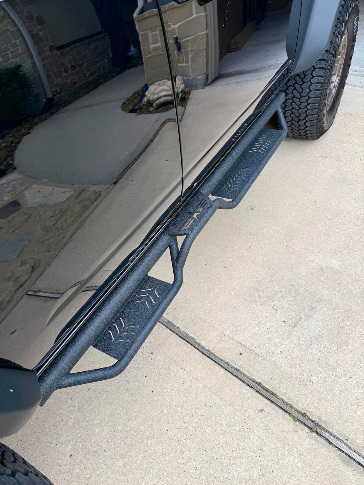 Running Boards Compatible with 2021-2026 Ford Bronco 4-Dr | Built-in Rock Slider & Side Step 2-in-1 Design | Heavy-duty Steel Nerf Bars | Bolt-on direct fit customer photo 1