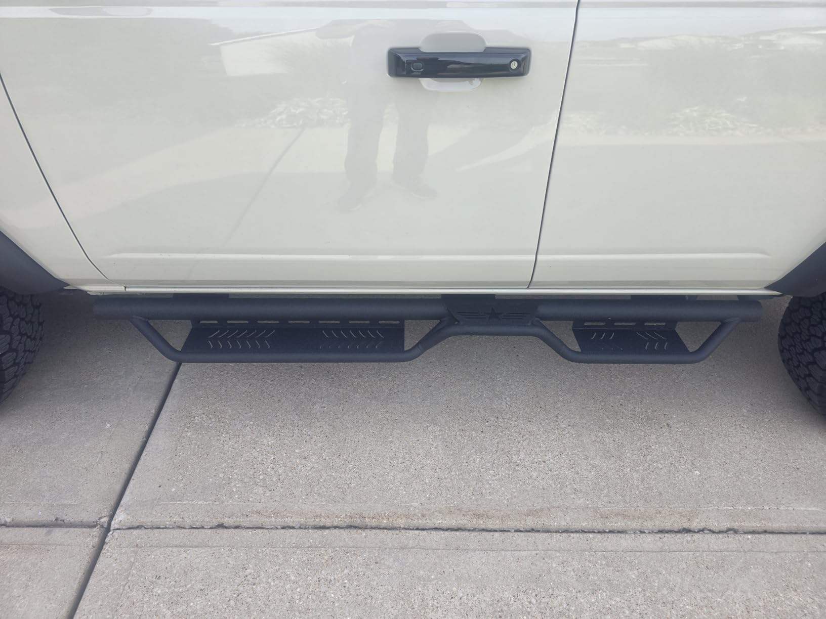 Running Boards Compatible with 2021-2026 Ford Bronco 4-Dr | Built-in Rock Slider & Side Step 2-in-1 Design | Heavy-duty Steel Nerf Bars | Bolt-on direct fit customer photo 2