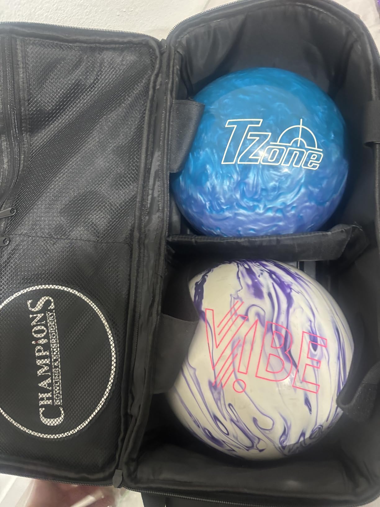 VEVOR Bowling Ball Bag, 2-Ball Bowling Bag with Wheels, Featuring a Separate Compartment for Shoes (Up to US Size 16) & Accessory Pocket, Retractable Handle Extends to 41.32 in customer photo 1