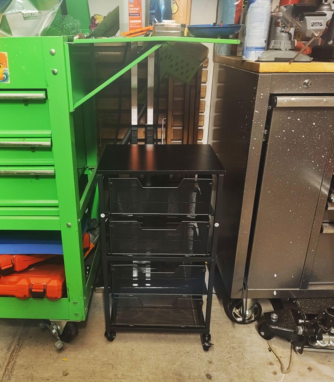 Rolling Cart with Drawers, 4-Drawer Storage Cart on Wheels with Wooden Top, Metal Utility Cart with Storage Drawers, Craft Storage Art Cart for Classroom, Office, Kitchen, Bedroom,Patent Pending customer photo 1