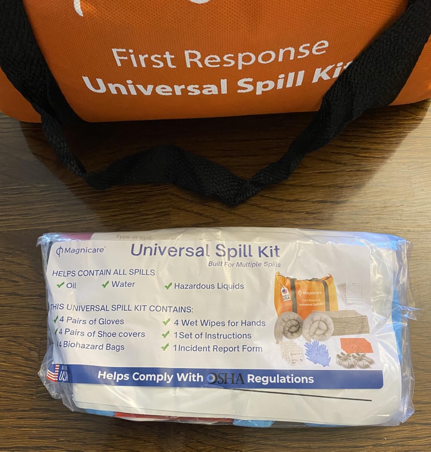 Universal Spill Kit OSHA Approved - Biohazard Clean up Kit for Oil, Water & Chemicals customer photo 1