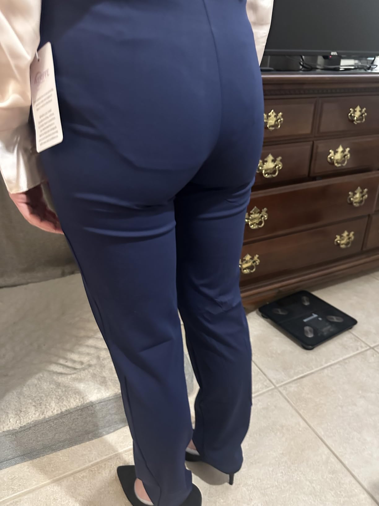 keriffe High Waist Stretchy Womens Dress Pants Straight Leg Work Pants | Business Casual Trousers, Office Slacks, 2 Pockets customer photo 1