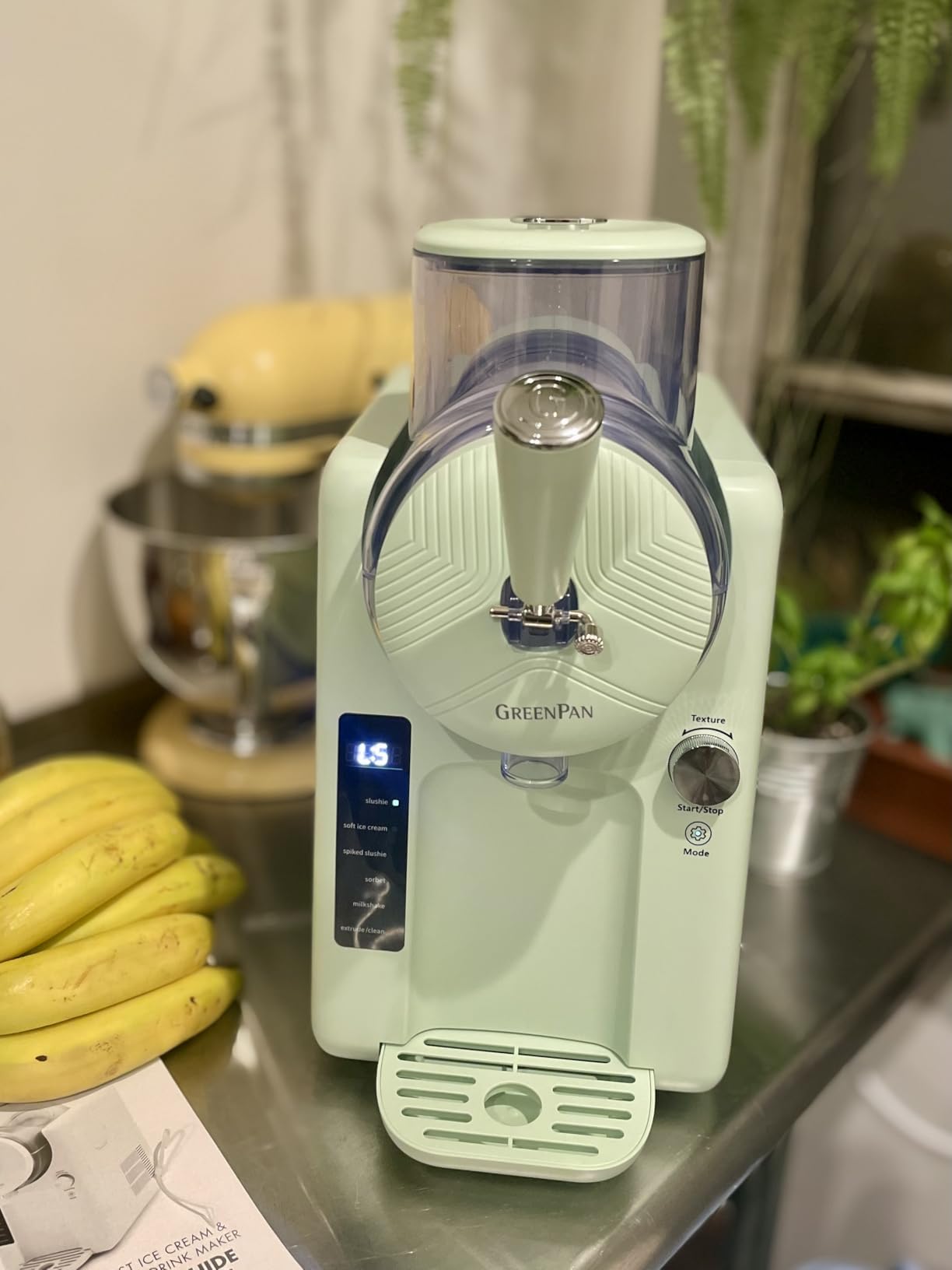 GreenPan Frost Ice Cream Maker & Slushie Machine, Soft Serve, Sorbet, Margaritas, Milkshakes, Frozen Yogurt, No Pre-Freezing, Ready in 15 Mins, 6 Modes, 7 Textures, Self-Cleaning, Family Size, Blue customer photo 2