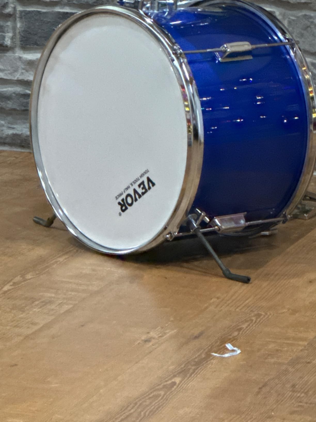 VEVOR Kids Drum Set, 3-Piece 14 in Junior Drum Sets, Beginner Drums Set with Adjustable Throne, Cymbal & Two Pairs of Drumsticks, Musical Learning Drums Instruments Kit, for Children Ages 6-13 (Blue) customer photo 2