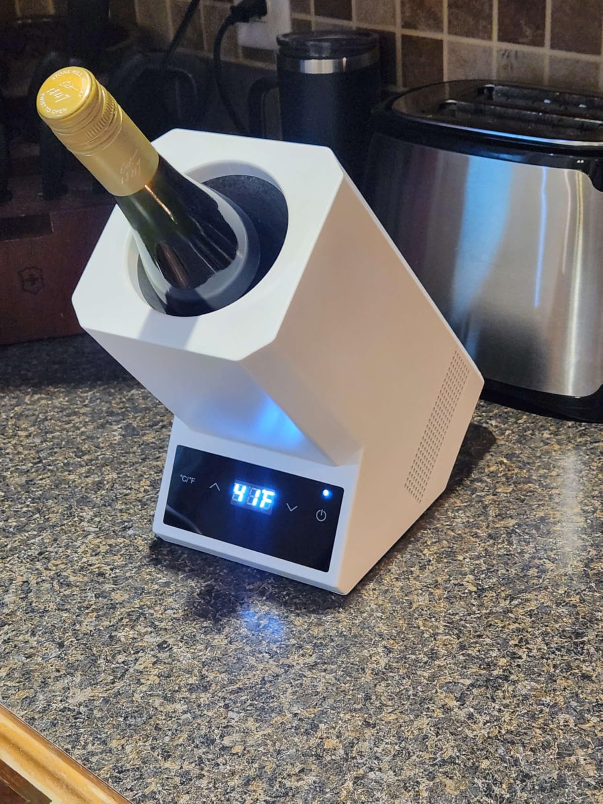Electric Wine Chiller | Single Bottle Portable Wine Cooler with LED Touch Display & Adjustable Temperature customer photo 2