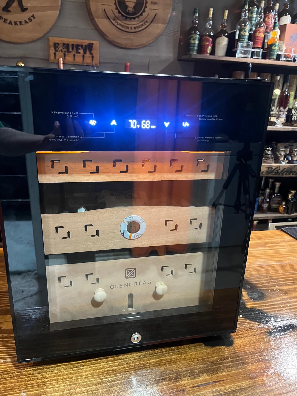 CM50D 50L Electric Cigar Humidor Cabinet with Compressor Cooling, Ammonia Removal, Spanish Cedar Drawers, 500 Counts customer photo 2