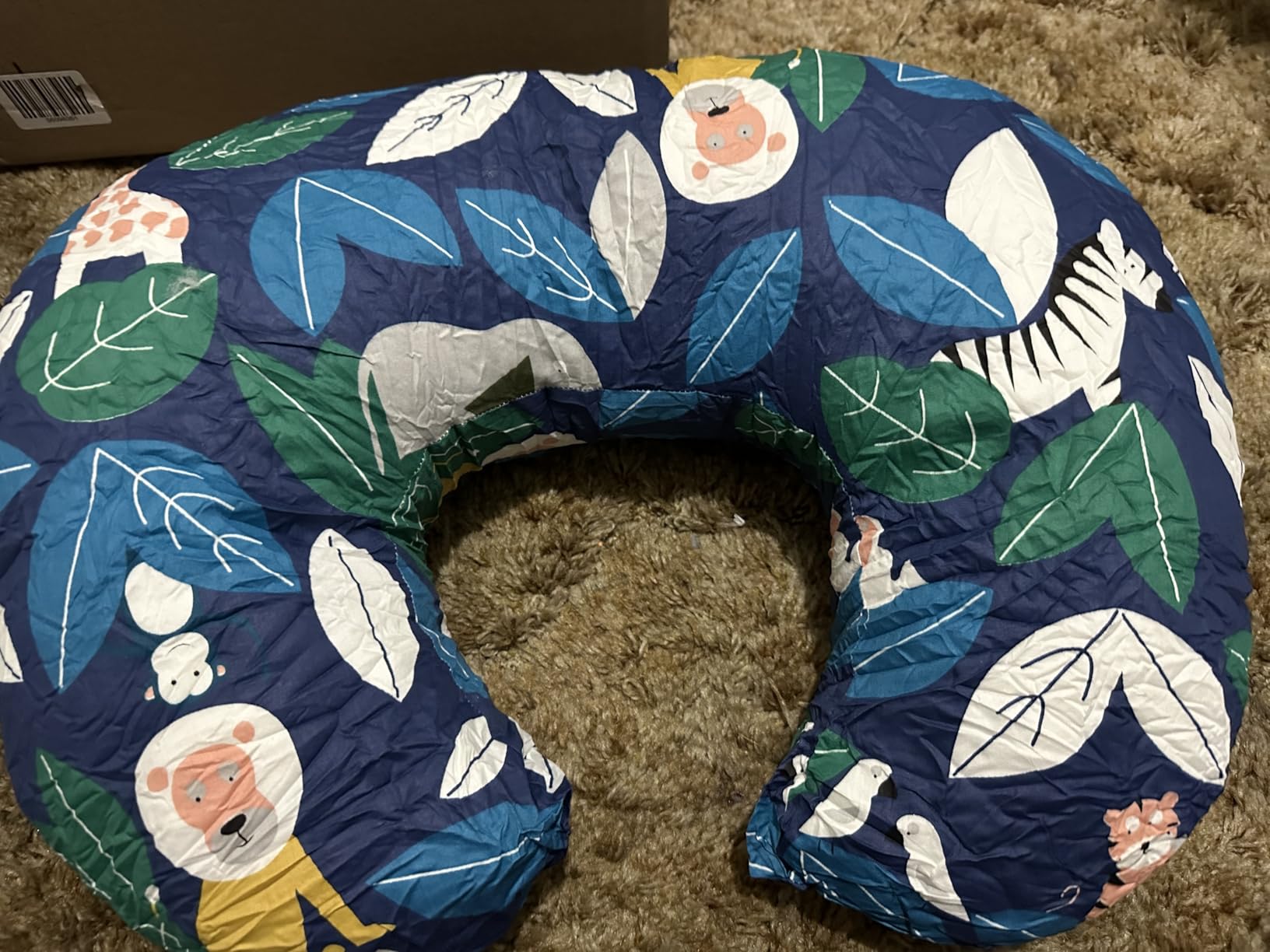 Ergonomic Nursing Pillow for Breastfeeding & Bottle Feeding, Breastfeeding Pillow to Reduce Back Neck Strain, Suitable for Breastfeeding Mom & Baby, Washable Cotton Cover(Flower Beige) customer photo 1