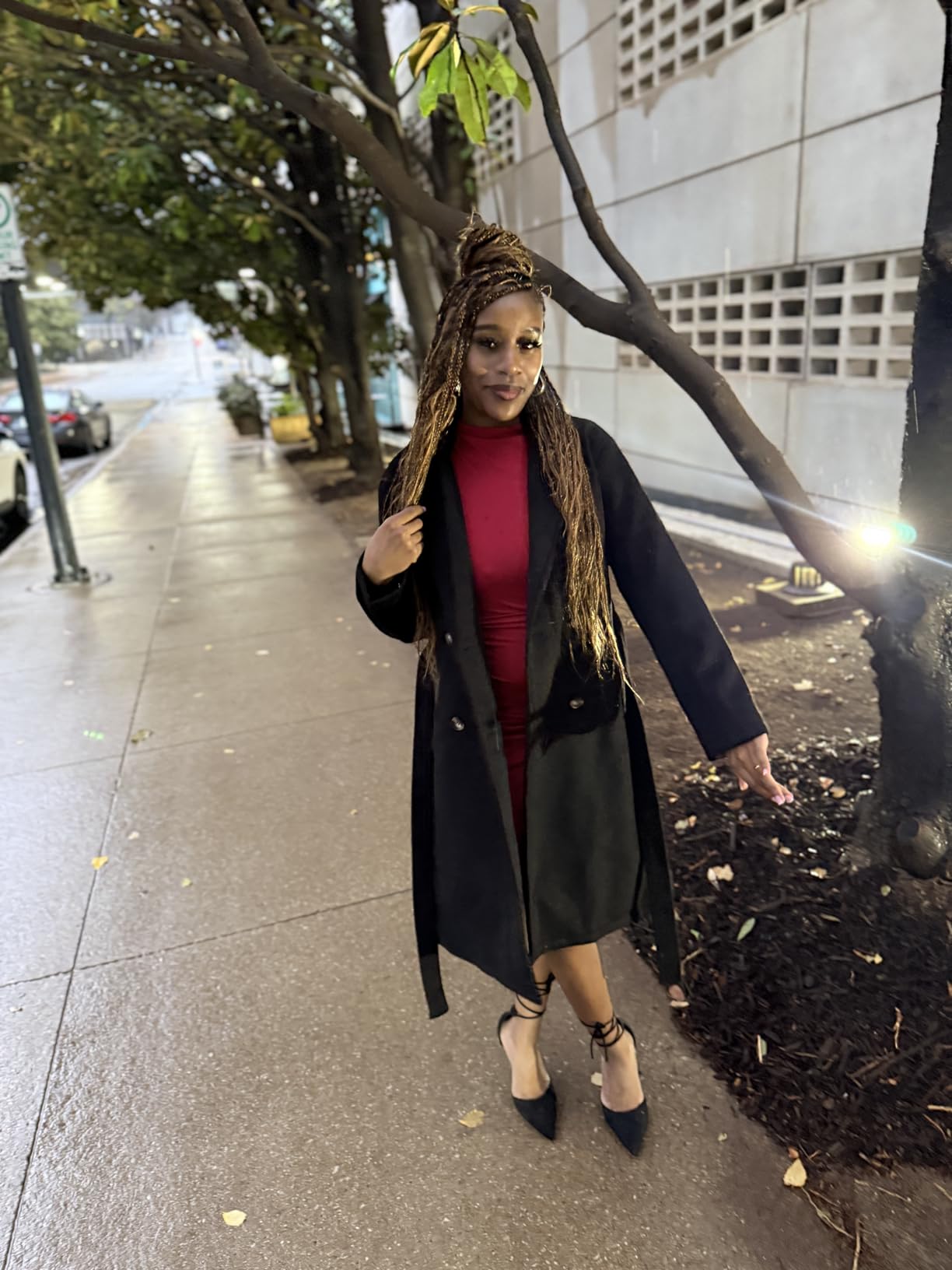 Women's Winter Wool Blend Pea Coat Long Trench Coat customer photo 1