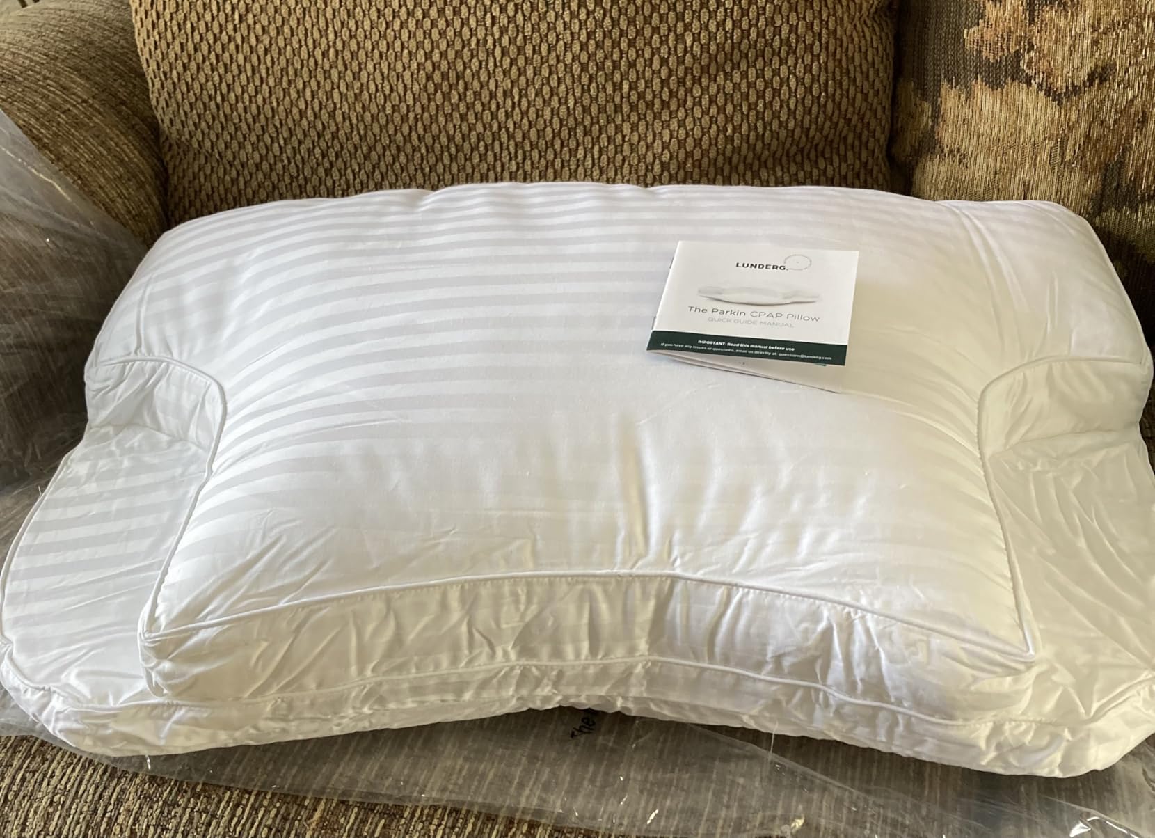 Lunderg Parkin CPAP Pillow for Side & Back Sleepers - Down Alternative | With Adjustable Filling & 100% Cotton Case - Reduce Air Leaks & Mask Pressure for Better Sleep - Works with All Masks customer photo 1