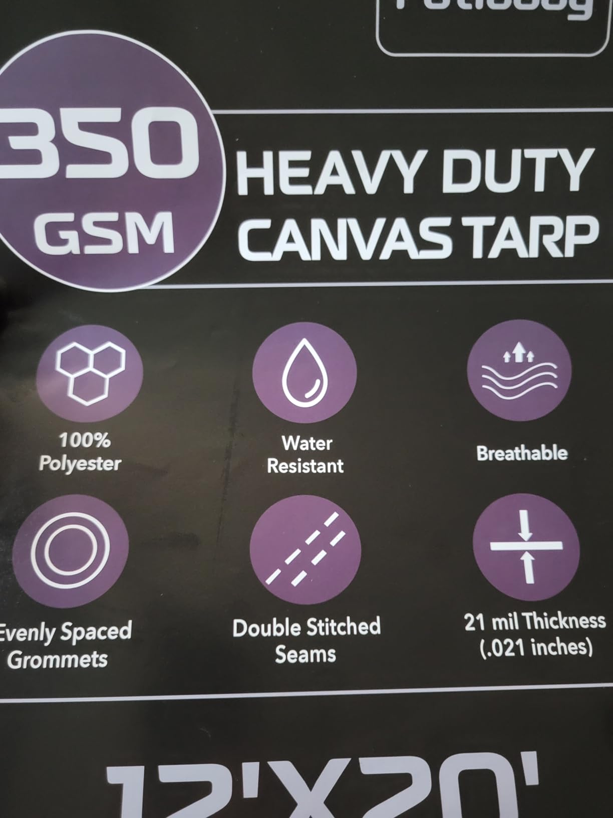 Canvas Tarp 6x8 FT 12 Oz Heavy Duty Water Resistant Tan | Waterproof Canvas Tarp, Rustproof Grommets, UV Resistant, Reinforced Edges for Camping, Canopy, Woodpile & Trailer customer photo 1